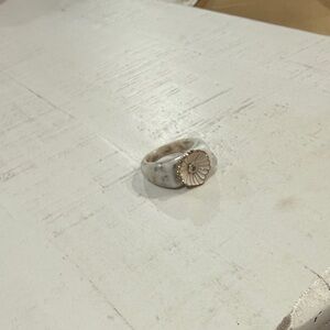 Marble Ring with Floral Accent